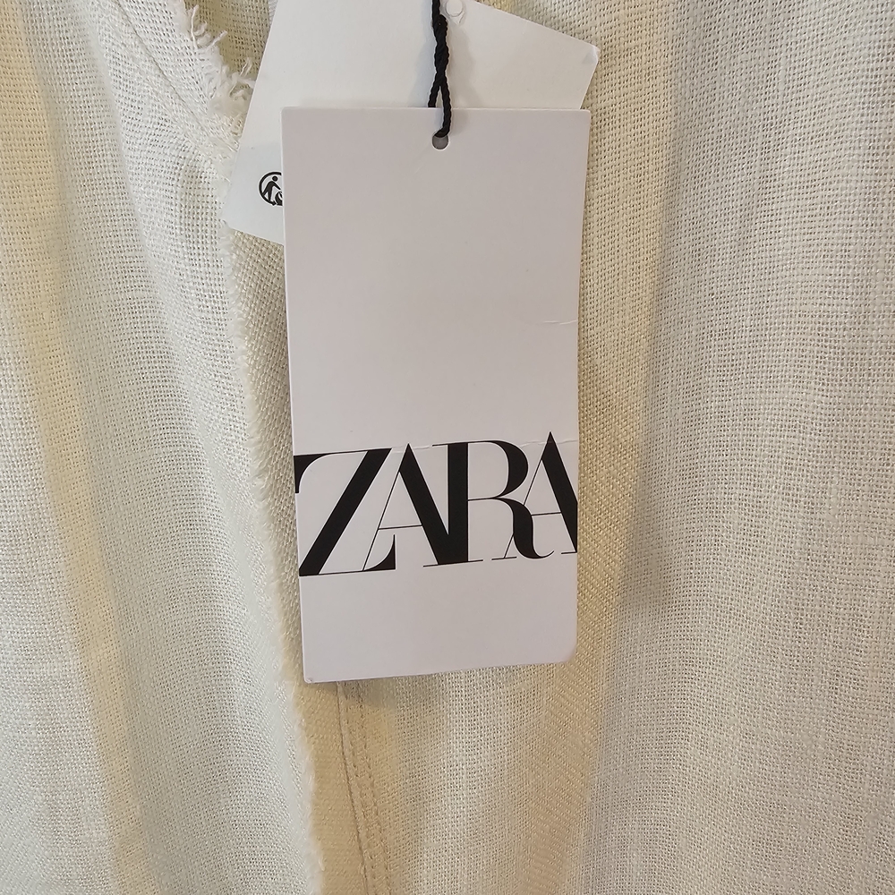 Zara Cream Textured Dress - Picture 3 of 9